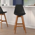 Flash Furniture 27 Inch Black Plastic and LeatherSoft Barstools, PK 2 CH-210925-7-BK-GG